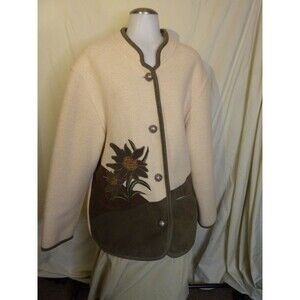 Vintage TIROL Made in Austria Wool & Suede Jacket-Pocket-Buttons-sz XL-44